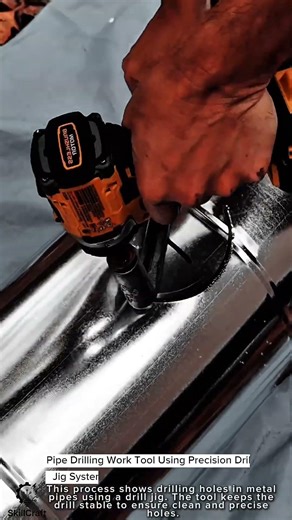 Pipe Drilling Work Tool Using Precision Drill Jig System #worktool