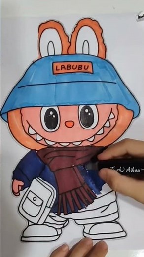 Cute Labubu Coloring Page – Easy and Fun Drawing