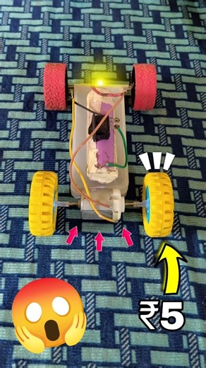 How to make Dc Motor Mini car 🚗 toy school project mini car#electricmotor #youtubeshorts #shortsfeed