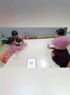 “LKG students enjoyed making English alphabets using ice-cream sticks in a fun and playful way.”