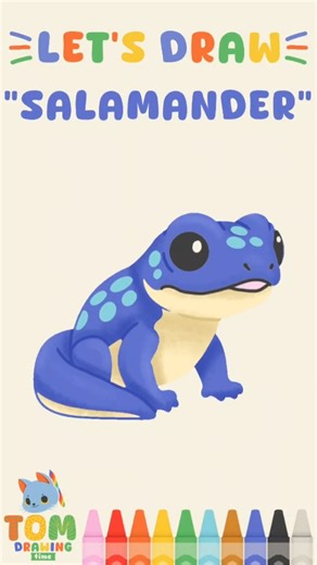 How to Draw a Salamander for Kids – Easy Tutorial #drawingforkids #howtodraw #learning