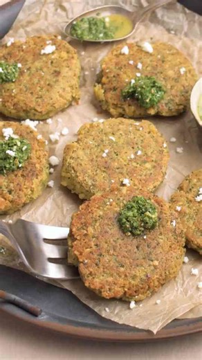 Crispy Chickpea Fritters With Salsa Verde