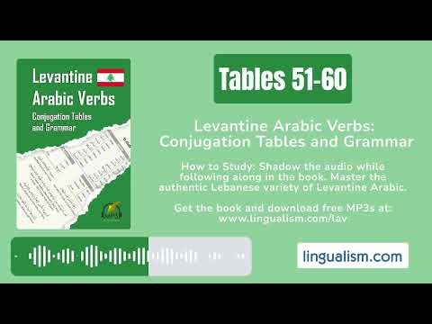Levantine Arabic Verbs (Tables 51-60): Conjugation Tables and Grammar - Lingualism (Lebanese Arabic)