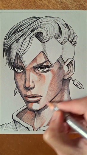 Draw Rohan Kishibe – JoJo's Bizarre Adventure #anime #drawing #shorts