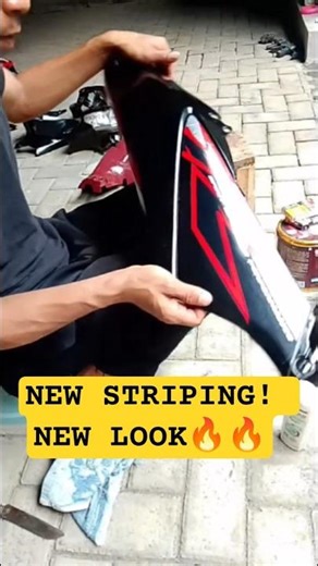 How To MOTOR TRANSFORMATION WITH NEW STRIPING SMALL STRIPING 😱 🔥#MOTORCYCLESHORTS #MOTORCYCLEWRAP