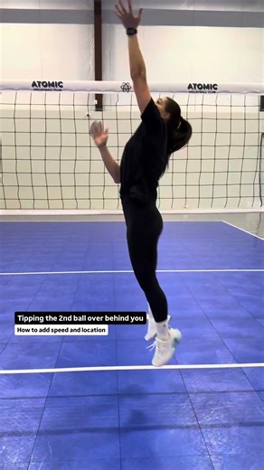 Tipping the 2nd ball over ✨ #volleyball