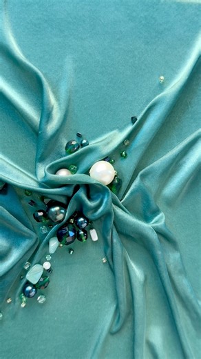 9.4K views · 99 reactions |  So satisfying to watch and to do This piece is going to be opulent, but where to stop? With abstract pieces there is always the question: Is it already finished or does it need more? I mean there is never too much sparkle, right? For now, I take a break on this piece to come back to it with a fresh mind.  #art #fibreart #beadwork #abstractart #fabricsculpture #handmade #madeindubai #artreveal #embroidery | Raspberry.stitches | Facebook