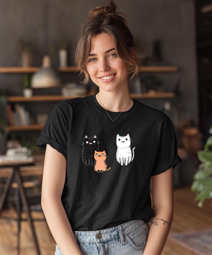 Cute Smiling Cats Shirt Funny Happy Cat Lover Gift Cute Cat Tee Smiling Kitty Graphic Tee Cat Mom Gift Cat Lover Shirt Cute Cat Art Tee - Etsy