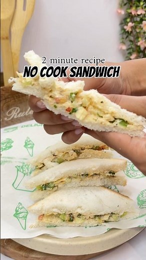 creamy cold sandwich recipe 🫶🏻 #ytshorts #recipe #sandwich #nocookrecipes