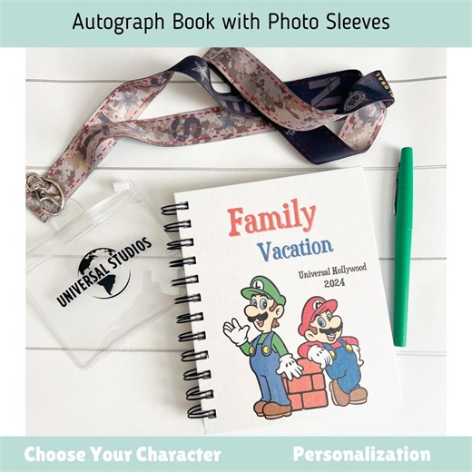 Character Autograph Book With Photo Sleeves: Theme Park Keepsake, Souvenir, Photo Album - Etsy
