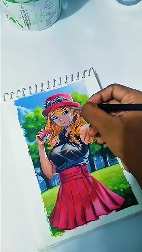 Golden Pencil X Serena ✨🥰 #shorts #pokemon