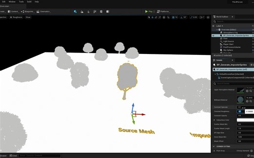 Imposter ue5 tree in landscape
