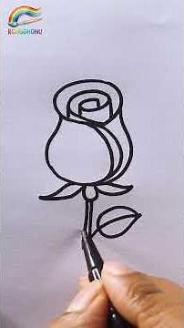 Rose Drawing With Color | Easy Drawing and Painting
