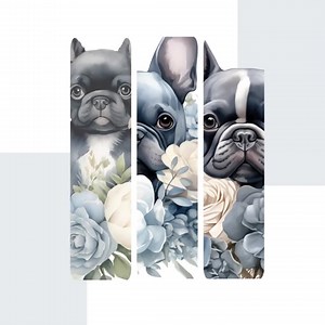 Blue Floral French Bulldog Clipart: Elegant Frenchie Art (digital Download). - Etsy