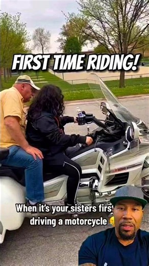 Learning How to Ride a Honda Goldwing motorcycle trike. What did she do wrong? #shorts #moto #fail