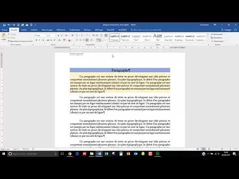 Logiciel Word : Comment mettre une trame de fond sur un paragraphe ?