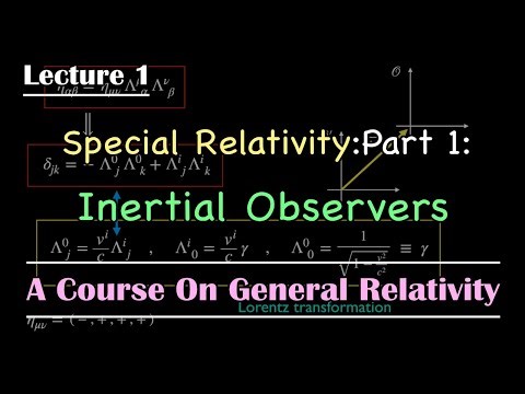 Lecture 1. Special Relativity : Inertial Observers | A Course On General Relativity