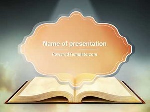 Open Bible with Light Rays PowerPoint Template by PoweredTemplate.com