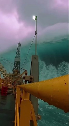Rogue Wave POV SLAMS North Sea Oil Rig — Raw Offshore Footage
