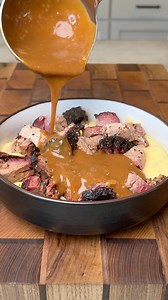 Briskets with mashed potatoes and gravy | Burnt_Pellet_BBQ
