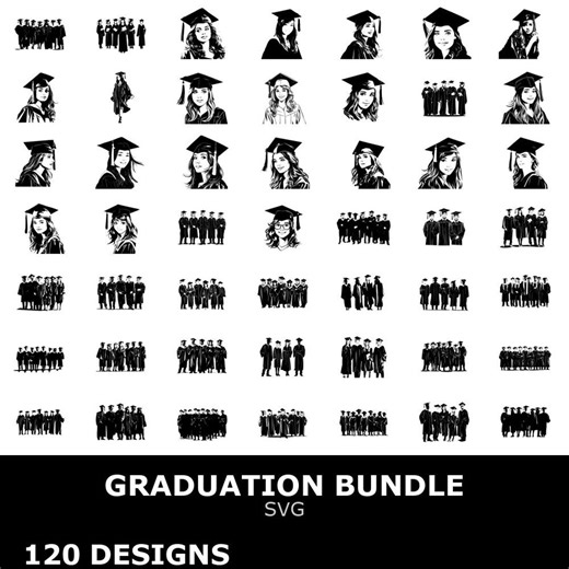 Graduation Digital Clipart Bundle Svg Cricut Cutting Files Graphics Printable Design Elements - Etsy