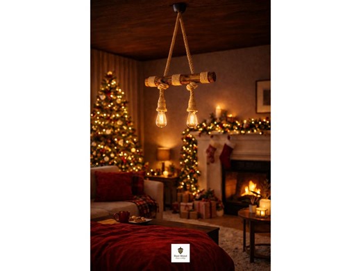 Rustic Wood Lighting Fixture, Unique Ceiling Lamp for Dining Room, Farmhouse Style Wooden Natural Edge Chandelier, - Etsy