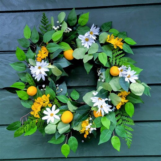 Lemon Wreath for the Spring/summer, Housewarming Front Porch, Cottage Style, Mother's Day, Citrus Decor - Etsy