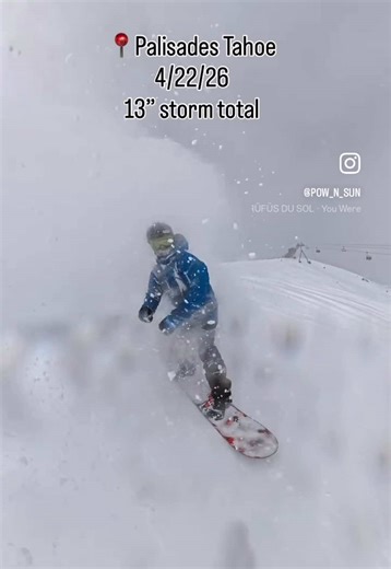 Today at Palisades Tahoe. Winter still has a firm grip on the Sierras #snowboarding #tahoe #powderday #cali #skiseason @ikonpass @insta360 official @Palisades Tahoe