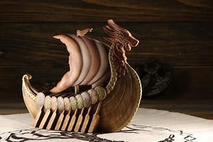 Wooden Viking Drakkar Ship: Dragon Longship, Norse Decor - Etsy
