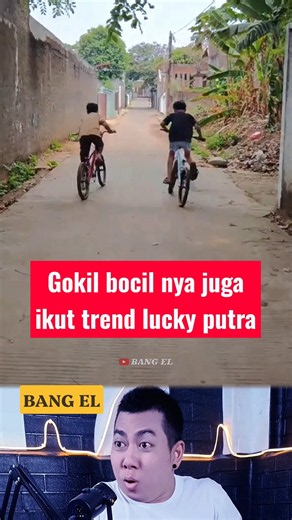 When a kid joins the lucky putra trend and nails the bike trick #shorts #reactionvideo #eldanboy
