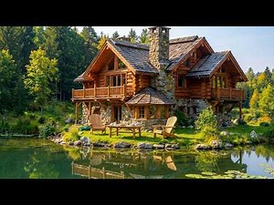 Step Inside a Cozy Lakeside Log Cabin | Peaceful Forest Retreat