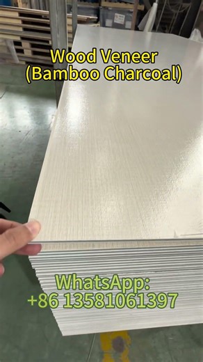 Upgrade your projects with our elegant wood veneer wall panels. #woodveneer #bamboocharcol