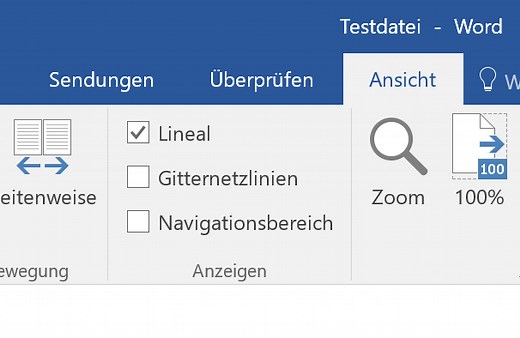 Word: Lineal einblenden und Abstände genau messen