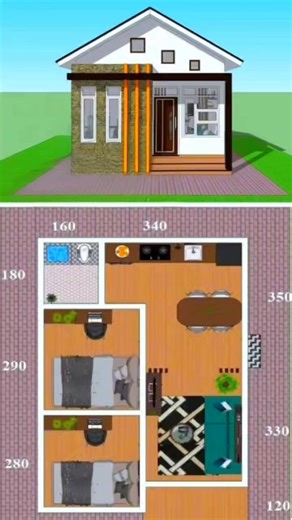 12K views · 60 reactions | Modern house plan with two bedrooms and open concept layout. #houseplans #modernarchitecture #homedecor #dreamhouse ℂ핋핋핆 | Dream House | Facebook