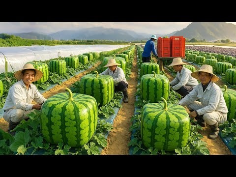 How Japan Grows Square Watermelons Worth Millions - Harvesting & Processing Secrets
