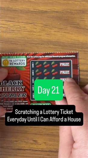 Day 21: Back to the budget $1 scratcher after my big loss yesterday 😅 #HouseFund