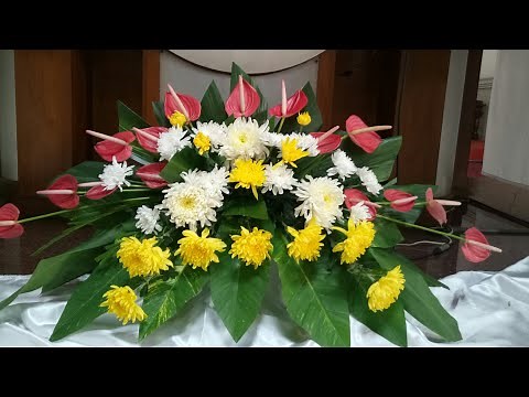 Cara Merangkai Bunga Sederhana di depan Altar, bunga krisan & kala