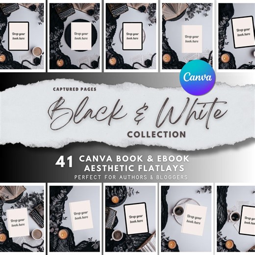 41 Book Flat Lay Canva Template | Instagram Mockup | Digital Download for Authors, Bloggers & Bookstagram - Etsy