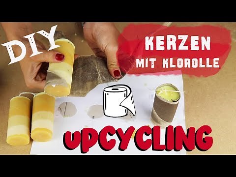 Tinker upcycling candles with toilet rolls - simple instructions for candles from candle scraps