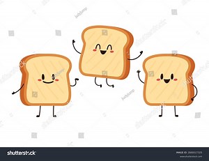 Cute Happy Toast Vector Cartoon Character Stock Vector (Royalty Free) 2600517325 | Shutterstock