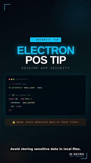 Electron POS Tip ⚡ Secure Your App | Electron JS Tutorial #Shorts