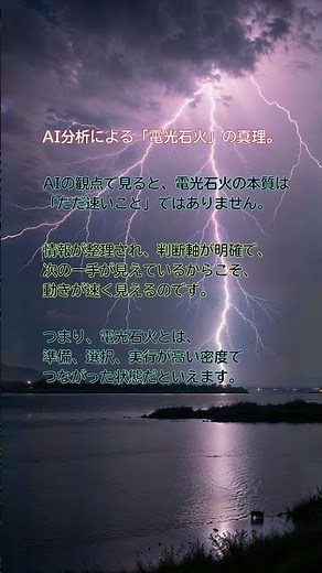 【今日の四字熟語「電光石火」】 #shorts #電光石火 #AI分析