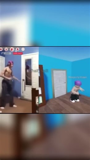 Roblox Mimics My Moves! Epic Split-Screen Dance Challenge #shorts