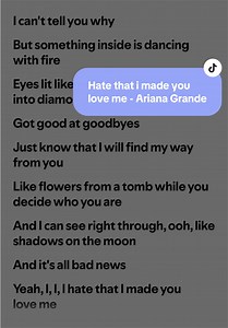 Hate That I Made You Love Me — Ariana Grande Lyrics Video