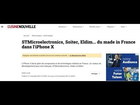 STMicroelectronics, Soitec, Eldim... du made in France dans l'iPhone X