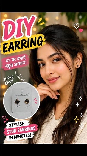 DIY Stud Earrings ✨ Easy & Stylish in Minutes! #ayanti #earrings