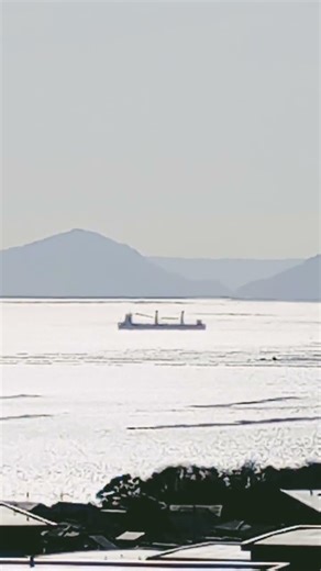 入航中 9:19am 右端は宮島 Ｍiyajima Japan 3/1 ライブ配信中