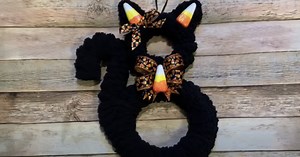 Adorable Dollar Tree Candy Corn Cat Decor