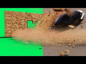 green screen effects | Car Crash into Bricks wall | green screen video