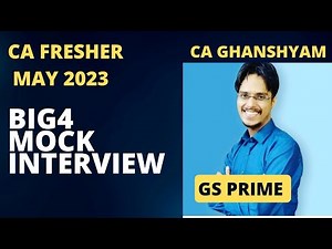 Big 4 Mock Interview | Statutory Audit Interview Questions & Answers| CA Freshers & Articleship